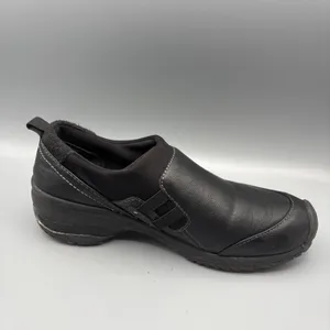 JBU Endeavor Shoes Womens Size 7 Black Leather Slip on Loafer Comfort Basic Clog thumbnail 4