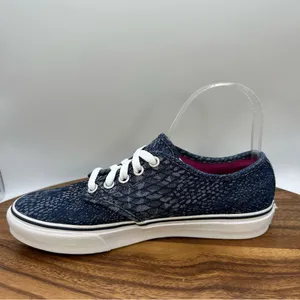 Vans Low Top‎ Lace Up Shoes Sneakers Denim Snake Print Skater Casual Women's 6.5 thumbnail 6
