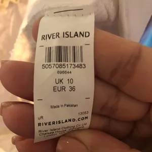 River Island White High‎ Waist Denim Shorts thumbnail 6
