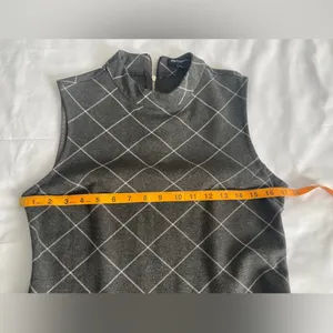 Sharagano Sleeveless Dress Gray/White‎ Size 6 thumbnail 6