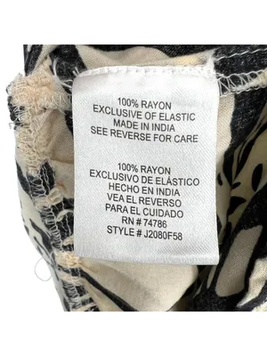 Patrons Of Peace Boho Tropical Leaf Print V-Neck Sundress Ivory Black Size XS thumbnail 10