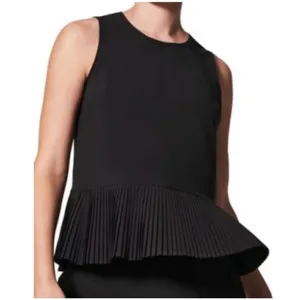 Spanx Pleated Hem Tank Top Women Black‎ XS (T1) thumbnail 2