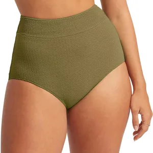 $74 Seafolly Women's Green High Waisted Bikini Bottom Swimwear Sz AU6 US2 thumbnail 1