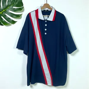 🆕 Cider Oversized Blokecore Patchy Collar Short Sleeve Polo Shirt thumbnail 6