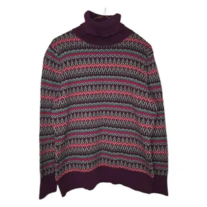 LL Bean Fair Isle Cotton Cashmere Turtleneck Sweater LRG Cabin Cozy thumbnail 2