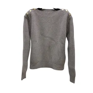 Max Mara Beige Wool Cashmere Ribbed Knit Boat Neck Sweater Quiet Luxury French thumbnail 3
