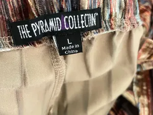 The Pyramid Collection Striped Burnout Velvet Wide Leg Pants Boho Hippie Large thumbnail 4