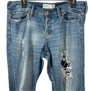 Abercrombie Button Fly Boyfriend Jeans 8R | 90s Denim Model Off Duty thumbnail 4