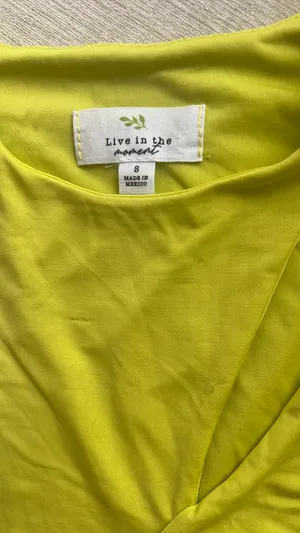 Live in the Moment Going out chartreuse top thumbnail 2