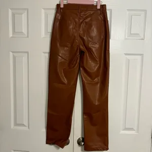 Abercrombie & Fitch The 90's Straight Ultra High Rise Faux Leather Pants thumbnail 3