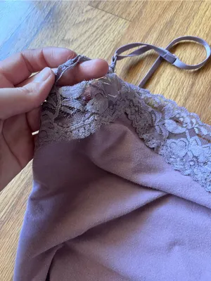 Y2K purple Charlotte Russe lace-trim camisole tank top size medium thumbnail 6