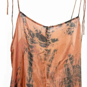 Fara Boutique Womens Mysore Tigers Eye Tie Dye Silk Boho Artsy Earthy Jumpsuit S thumbnail 4