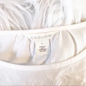 Nordstrom White Cotton Flowy Lightweight Embroidered Boho Peasant Top S new thumbnail 8