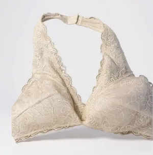 BP Floral Lace Halter Bralette Cream Ivory Scalloped XL Coquette Boho‎ thumbnail 1