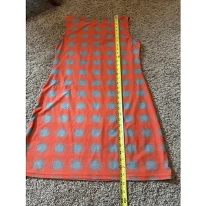 Aryeh Printed Dress Orange & Gray Spiral Sleeveless Shift Dress Size Medium thumbnail 5