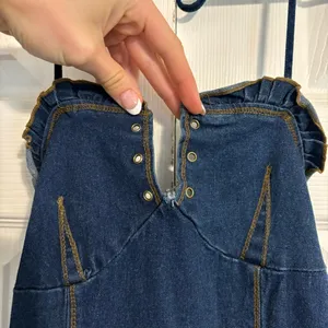 Vintage Dark Wash Denim Mini Dress thumbnail 3