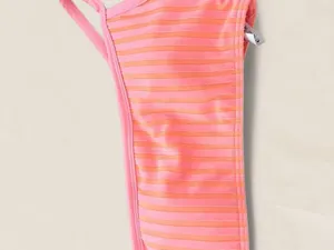 L*Space One Shoulder Bikini Top Pink Orange Ribbed Malibu Swim | small new thumbnail 4