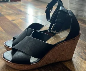 DV by Dolce Vita leather cork wedges thumbnail 1