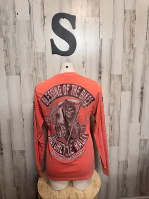 Blessing of the Bikes Motorcycle Rally Long Sleeve T-Shirt Mens S Reaper Coral thumbnail 5