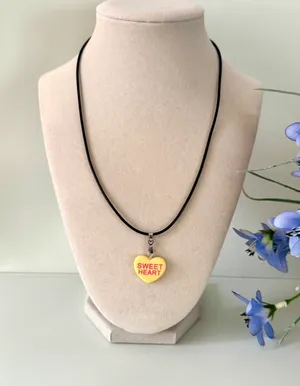 Sweet Heart Necklace (421) 💛 Yellow thumbnail 1
