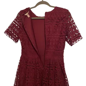 Burgundy Wine Lace Fit and Flare Dress. H&M size S thumbnail 4