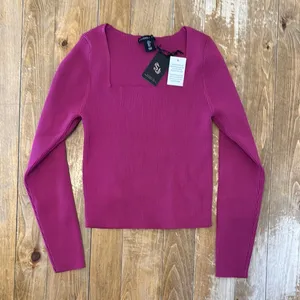 Sincerely Jules Square Neck Ribbed Pink Top Large NWT thumbnail 1