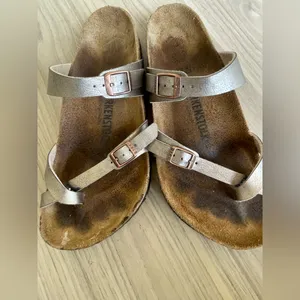 Birkenstock Silver Strappy Sandals thumbnail 9