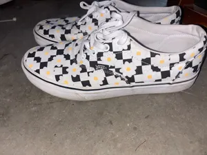 Vans Daises Checkerboard Lace Shoes Size 10 thumbnail 4