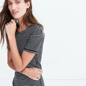 🖤Madewell Black and White Striped Fitted Short Sleeve T-Shirt thumbnail 2