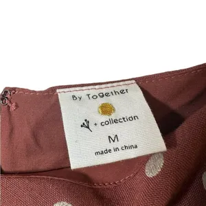 By Together Brown and White Polka Dot Zip Back Mini Dress‎ with Puff Sleeves thumbnail 2