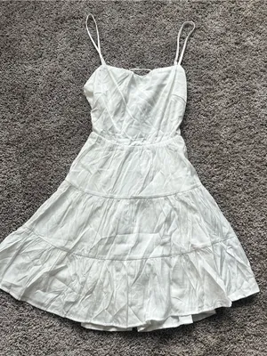 Princess Polly White Tiered Spaghetti Strap Mini Dress thumbnail 1