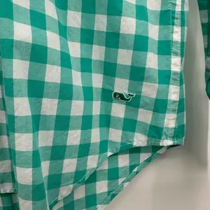 Vineyard Vines size 4 relaxed fit 100%‎ cotton green and white gingham button up thumbnail 4