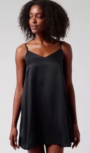 Womens large Athleta Calm Cool Black Slip Dress/Nightgown thumbnail 1