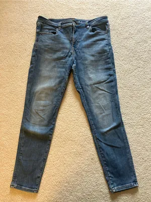 American Eagle Outfitters Women's Skinny Jeans - Medium Blue Wash size 12 SHORT thumbnail 1