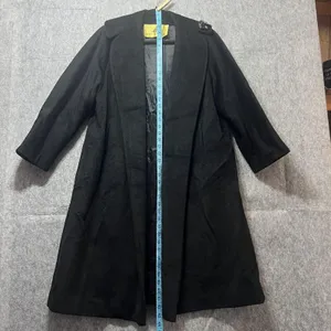 Vintage Rothmoor Coat Black Wool‎ 40s 50s Mid Century Union Made A Line Overcoat thumbnail 2