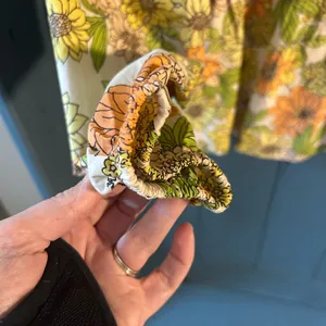 J. Crew Orange and Green Puff Sleeve Peplum Blouse | Size 4 - New thumbnail 4