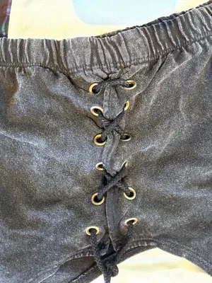 URBAN OUTFITTERS Black Washed Denim Lace Up Corset Tank Top Size Small thumbnail 11
