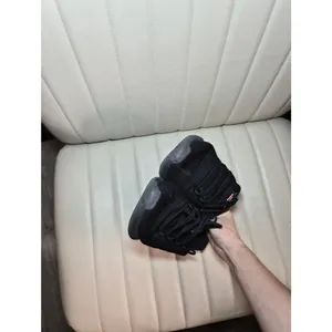 adidas Black Knit Low-Top Sneakers with Pink Trefoil thumbnail 9