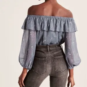 Abercrombie & Fitch Cottagecore Peasant Style Blue Bodysuit Medium thumbnail 3