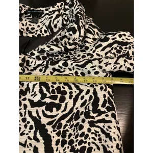 Saint Tropez West‎ Womens Animal Print Textured Blazer Jacket Black White Size M thumbnail 4