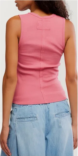 NWOT Free People We The Free Neria Tank - vintage rosey - rose pink - medium thumbnail 1