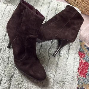 Via Spiga Elegant Brown Suede Women's Ankle Boots made in Italy 8M thumbnail 7