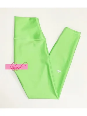 Alo 7/8 High-Waist Airlift Leggings Ultramint Neon Bright Hi-Rise Tights Pants L thumbnail 8