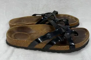 Birkenstock Betula Vinja Black Faux Patent Leather Strappy Sandals Size 40N US 9 thumbnail 5