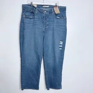 NWT Levi's Ribcage Straight Ankle Jeans Super High‎ Rise Blue 18W Streetwear thumbnail 2