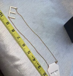 Letter E Necklace Gold thumbnail 5