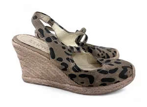 Franco Sarto Leopard Print Espadrille Wedge Sandals Slingback Size 8.5M‎ thumbnail 1