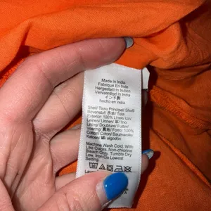 J.Crew Orange Linen Smocked Waist Mini‎ Dress Long Sleeve XS thumbnail 4