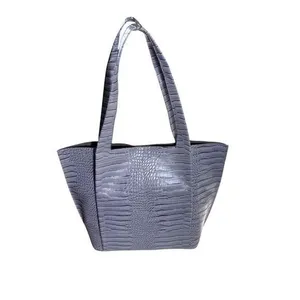 NWT Worthington Gray Croc-Embossed Faux Leather Tote | Style‎ 109-1020-0103-01 thumbnail 3