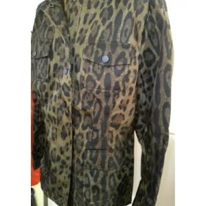 New NWT $595 Jane Post Women's Leopard Nylon Safari Jacket Rain Coat M Italy thumbnail 4